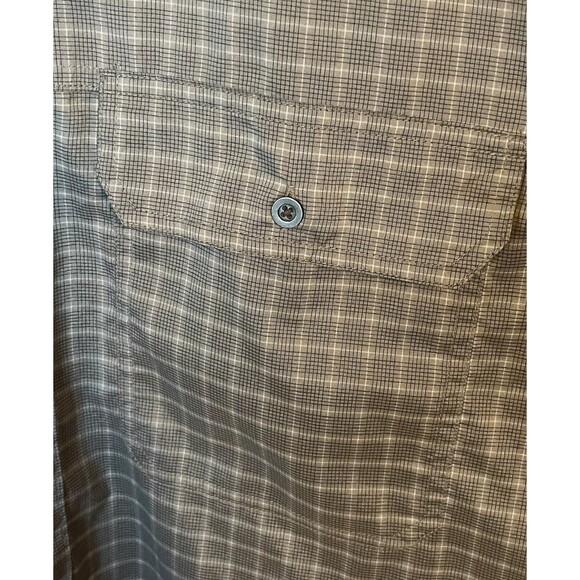 Falls Creek Mens Performance Short Sleeve Button Down Shirt Sz Large Grey Plaid - Picture 4 of 7